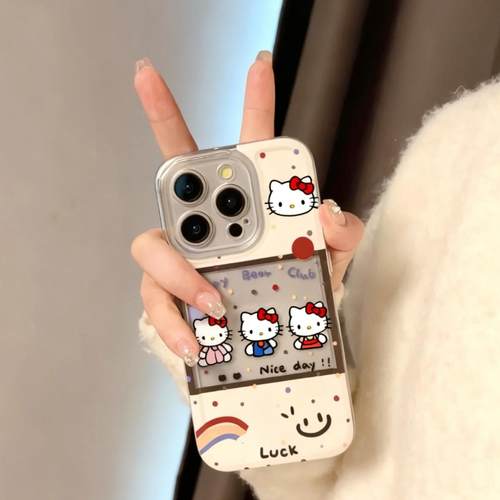 笑脸kt猫适用于17苹果/华为/小米/vivo/oppo手机壳iPhone17AIR/16Plus/15Promax/14Pro高透透明Mate70软套