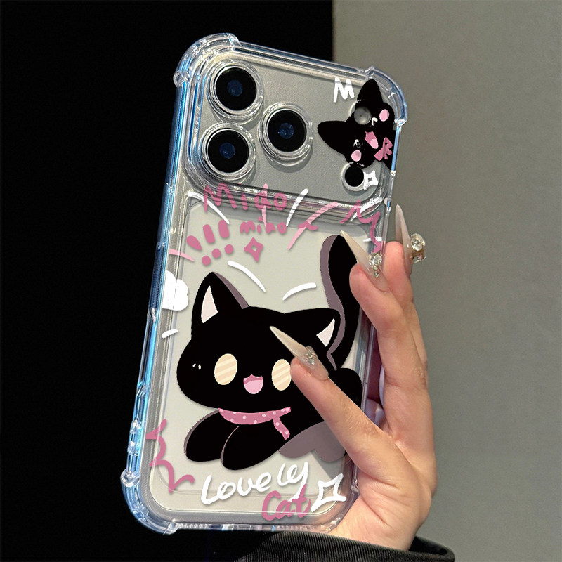 卡通惊吓猫咪适用于17iPhone17promax/16plus/15pro手机壳苹果13气囊防摔壳17AIR新款12PROMAX11保护套14PRO