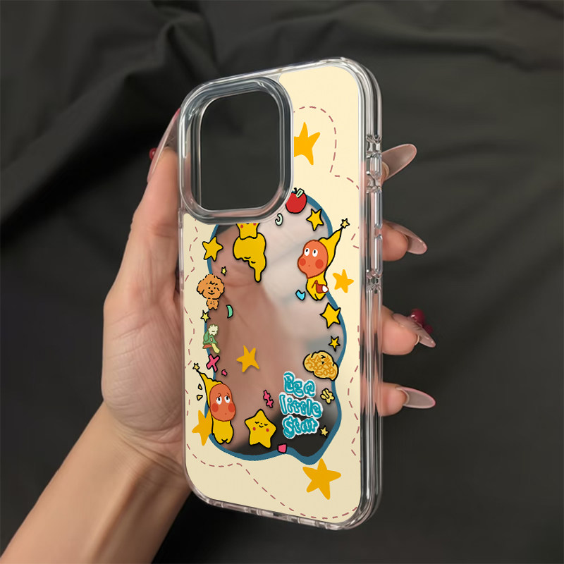 镂空环绕星星人适用于苹果17/16promax手机壳华为mate70新款pura70荣耀200小米15Pro高透vivoS19防摔oppo保护