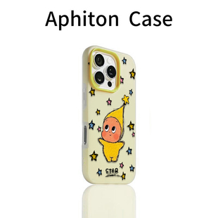 可爱卡通小星星人适用于苹果1516promax保护套iPhone11二合一13pro12肤感果冻14promax新款16P少女15PLUS全包