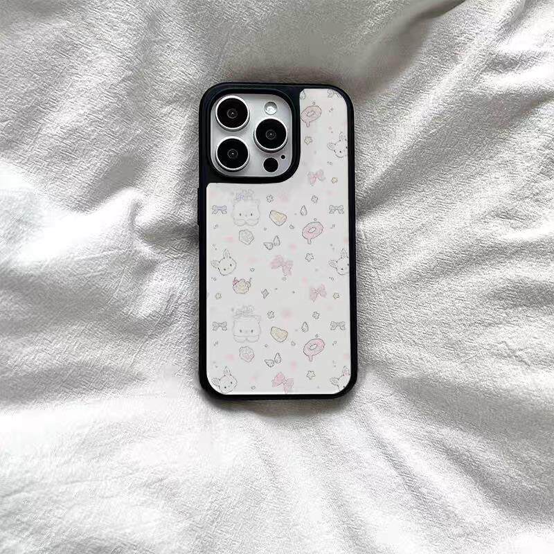 ins猫咪蝴蝶结适用苹果15/16promax亚克力手机壳iPhone11新款13pro/12黑色14promax创意16PRO保护套15Plus潮