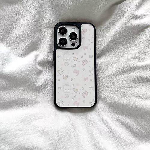 ins猫咪蝴蝶结适用苹果15/16promax亚克力手机壳iPhone11新款13pro/12黑色14promax创意16PRO保护套15Plus潮