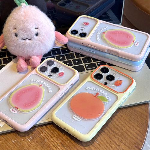 夏日水果贴件星空壳适用iPhone17promax/16plus/15pro手机壳苹果13防摔ip17AIR新款12PROMAX/11保护套15PLUS