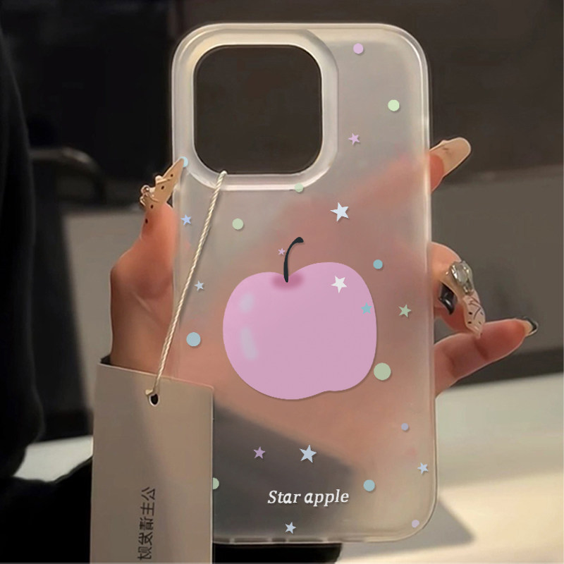 少女星星粉苹果适用于苹果1516promax保护套iPhone11软壳13pro12透白14promax创意16PRO简约15PLUS韩系ins风