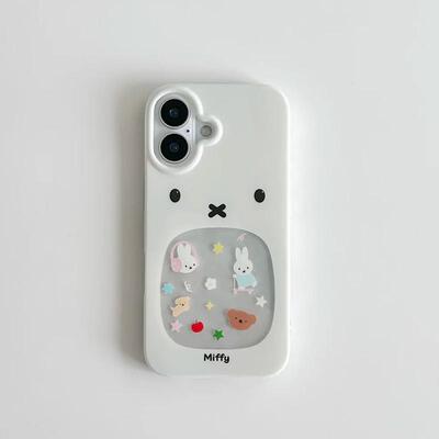 米菲兔表情适用于苹果17/16promax手机壳华为mate70新款pura70荣耀200小米15Pro高透vivoS19少女心oppo保护套