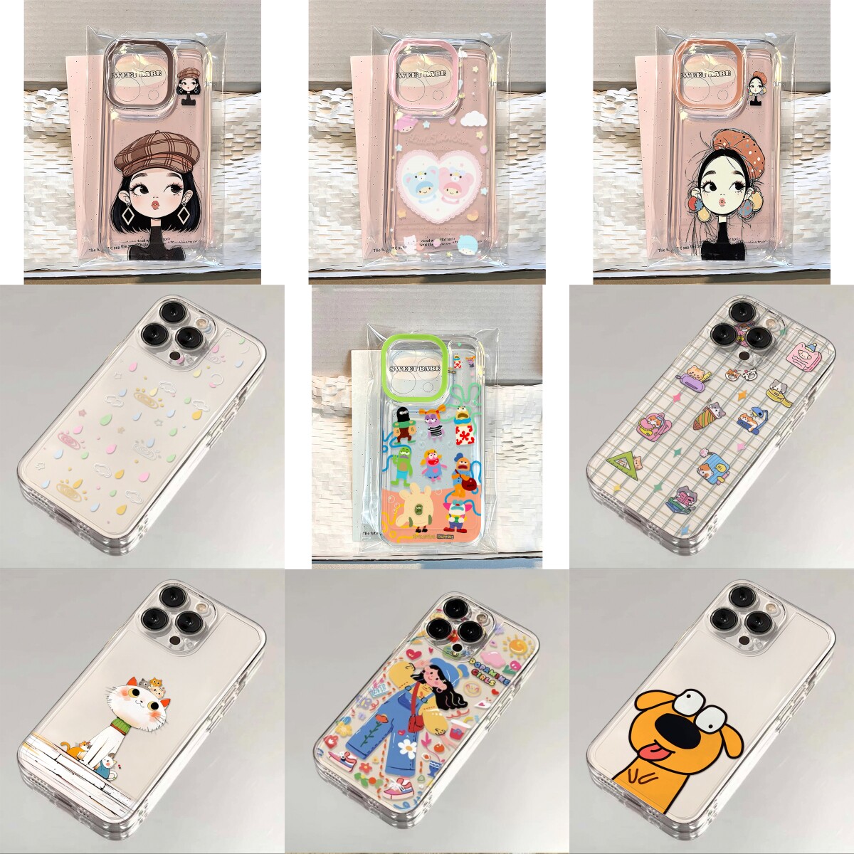 班港卡通可爱少女适用华为mate70/p60pro手机壳荣耀200透明vivoS20小米15红米note14硅胶OPPOreno13/12/11