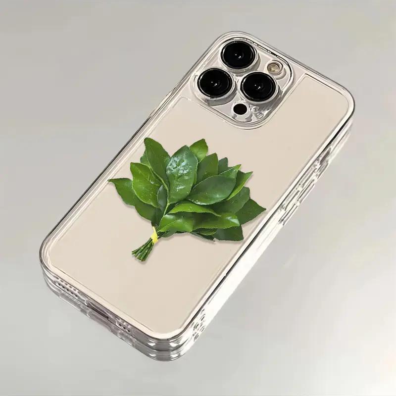 插画柚子叶适用于17苹果/华为/小米/vivo/oppo透明手机壳iPhone17promax/16/15/14创意mate70/pura70软套