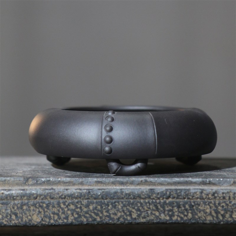 紫砂花盆竹节小盆桌面盆栽掌上盆景盆特小盆微型盆竹段古典手工盆