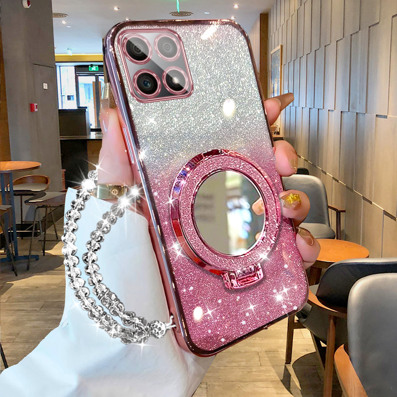 OPPOA72手机壳电镀直边全包边a53硅胶防摔软胶a72超薄透明加闪粉