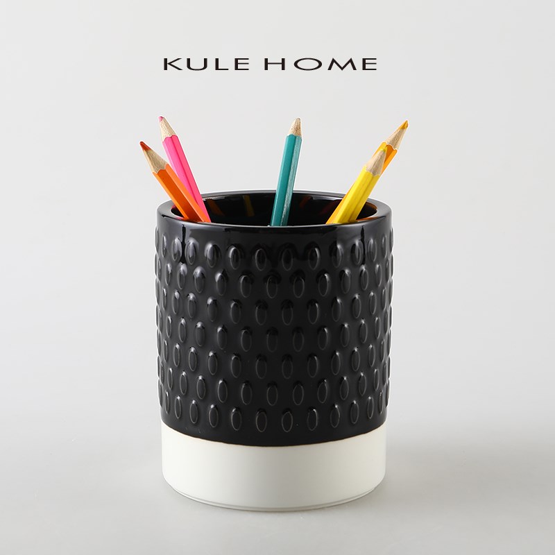 KULE HOME 轻奢笔筒化妆刷子收纳盒办公室书桌用品创意学生装饰品