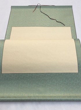 宣纸书法空白画轴 四尺仿古色黄色亮黄挂轴 签到卷轴 全绫精裱