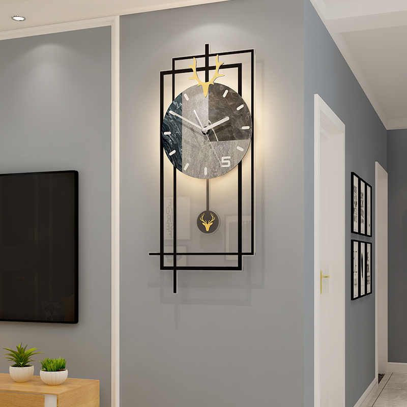 家用时尚客厅创意挂钟装饰现代个性扫秒指针静音简约轻奢挂墙时钟