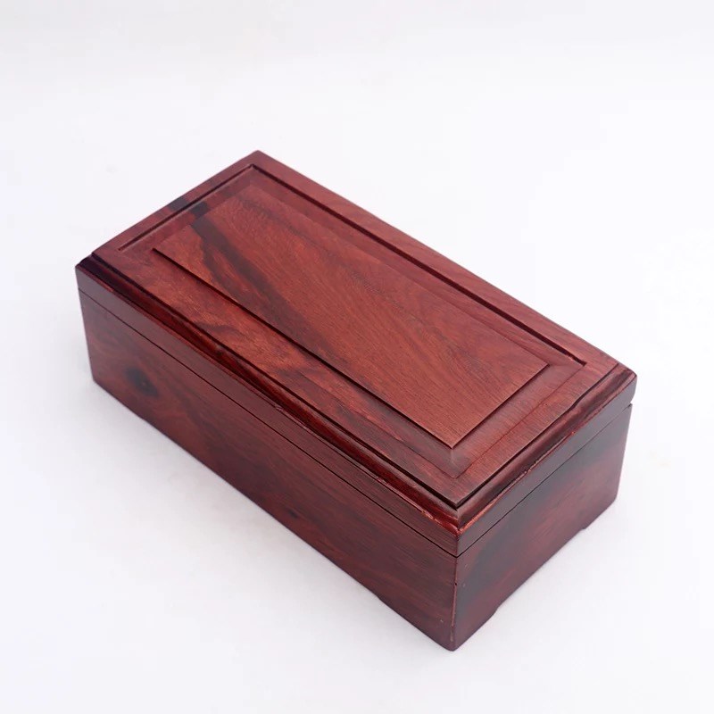 越南花梨木首饰盒红木珠宝盒素面收纳盒子酸枝木质桌面高档梳妆盒