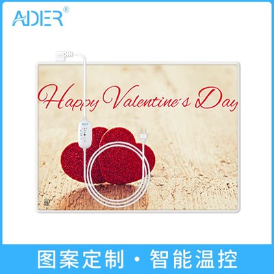 ADER暖手桌垫电热台板钢化玻璃水晶画写书学习办公智能加热垫075