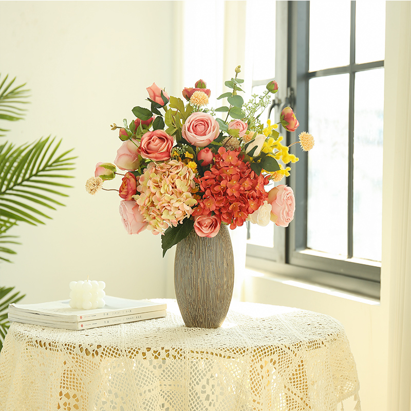 轻奢高端假花花艺酒柜餐桌装饰品摆件干花仿真花花束成品摆设客厅