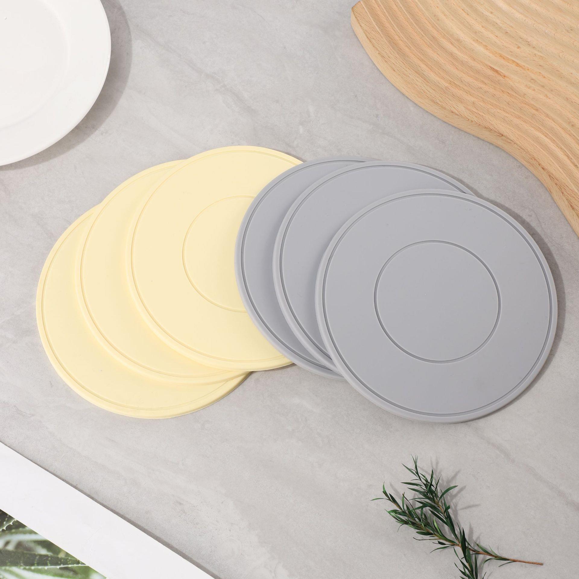 圆形硅胶杯垫家用茶杯垫碗垫餐桌隔热垫高级简约防滑砂锅垫