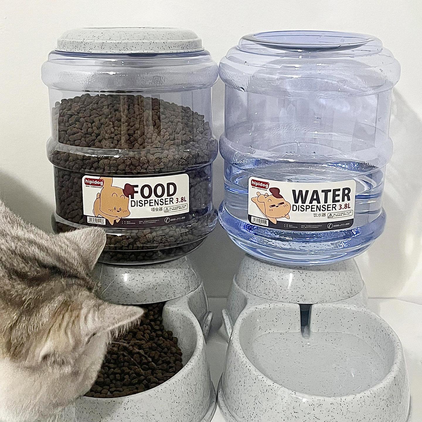 猫咪自动喂食器大容量饮水机不插电猫粮自动投喂留守猫食盆防打翻