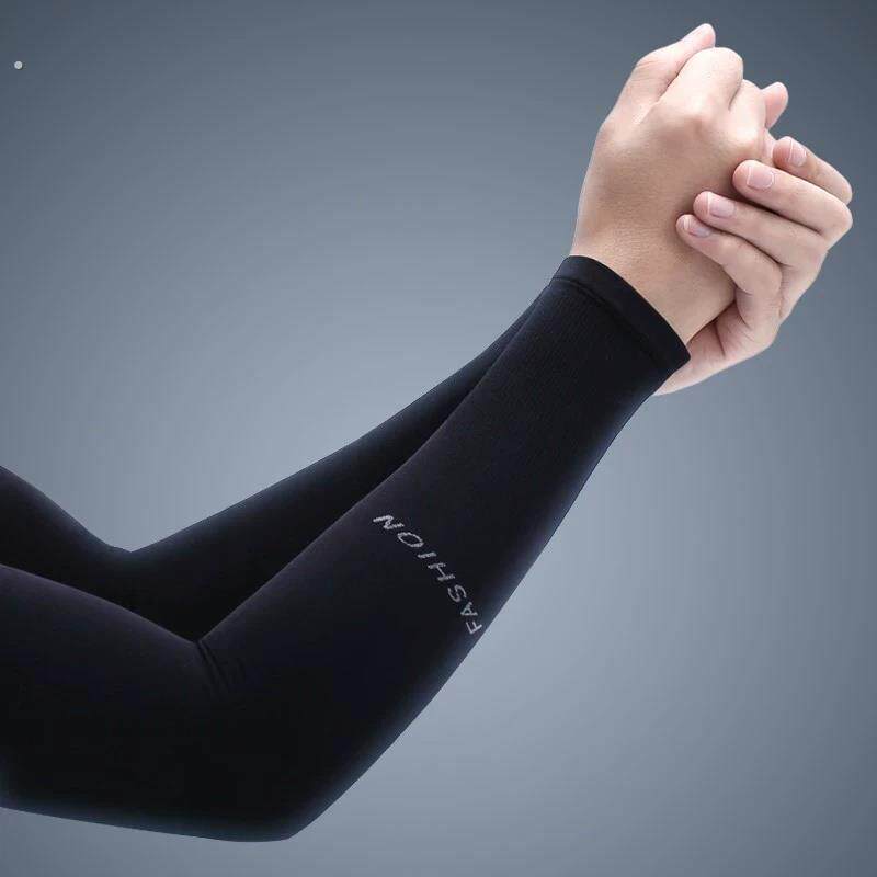 加厚冰袖耐磨冰爽袖套夏天长男款冰丝防晒手套女开车手臂套袖户外