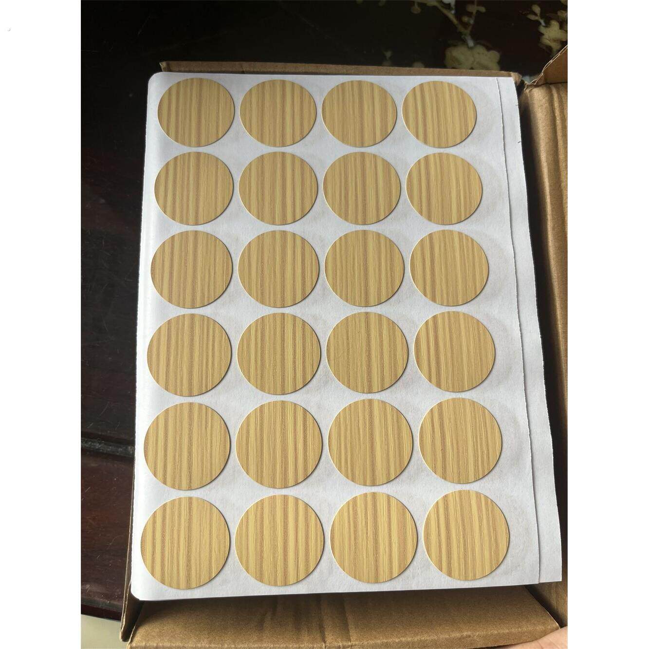 自由圆形木质贴纸环保自粘孔洞遮盖环美贴家具防尘遮丑贴孔盖贴