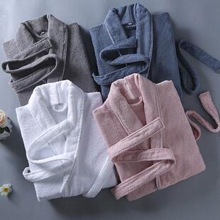 全棉毛巾浴袍夏长版女浴衣男式性感情侣睡袍纯棉睡衣春秋四季同款