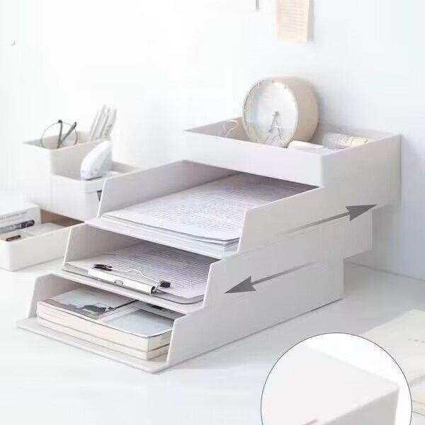 小工位桌上置物架桌面收纳盒办公室台面文件置物架多功能笔筒神器