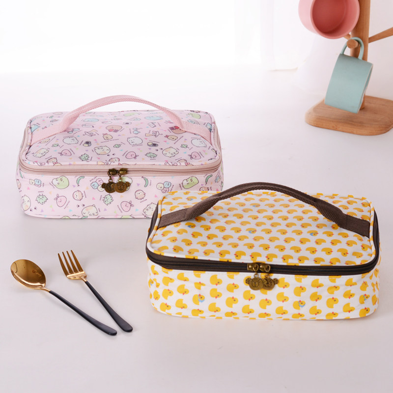 学生平放四格饭盒袋横版防水扁平长方形餐M盒儿童分格餐盘袋手提,收纳整理,饭盒袋,淘宝优惠券,粉丝福利购,淘宝优惠卷