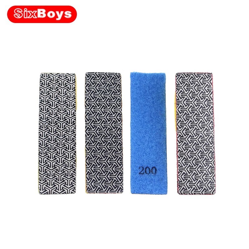 方形电镀金刚石打磨片石材钢铁玻璃木桌H磨边倒角打磨手擦植绒砂