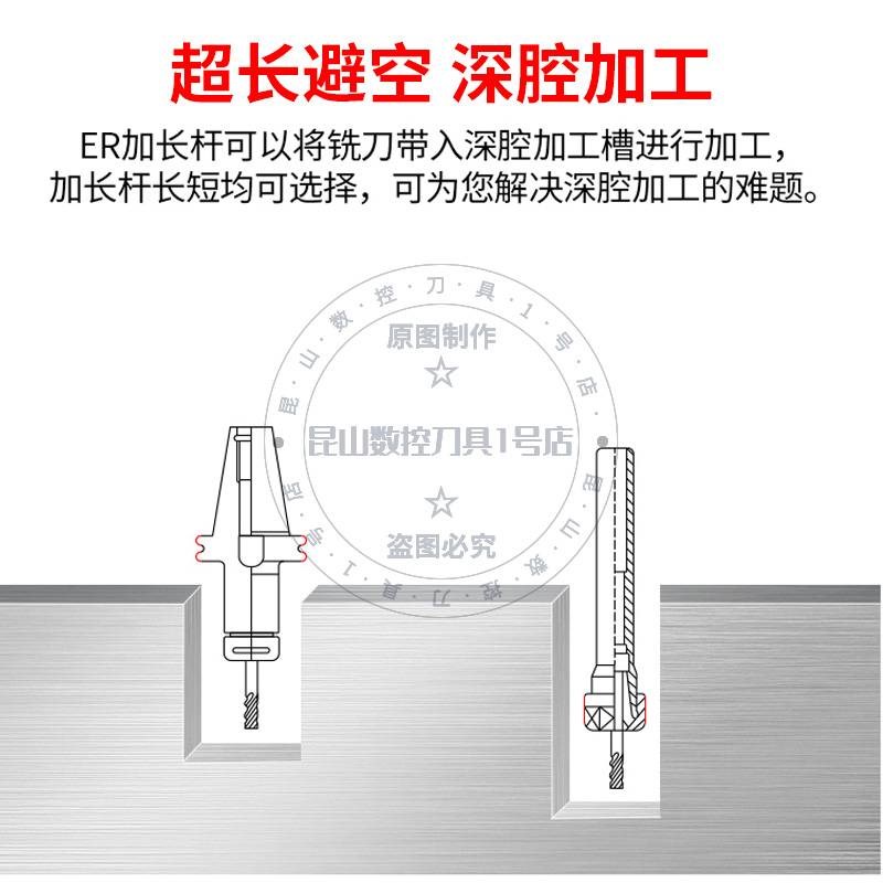 新款ER延长杆fA型er8er11er16er20er25直柄深孔加工杆数控加长杆