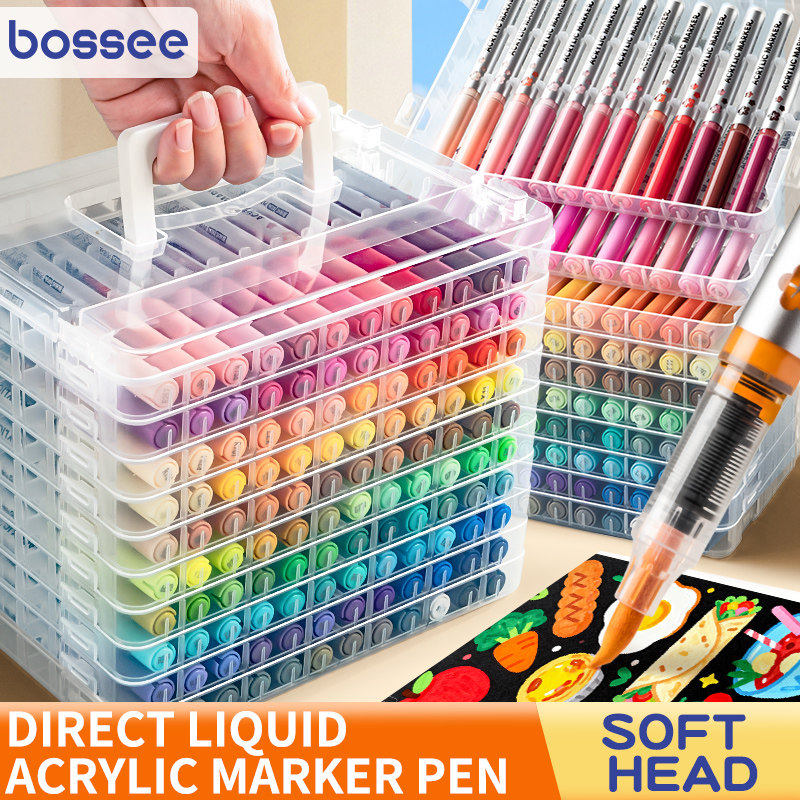 思进直液式丙烯马克笔120色软头小学生专用48色60色水彩笔美术专用24色幼儿园儿童可水洗彩笔不透色可叠色,文具电教/文化用品/商务用品,马克笔,淘宝优惠券,粉丝福利购,淘宝优惠卷
