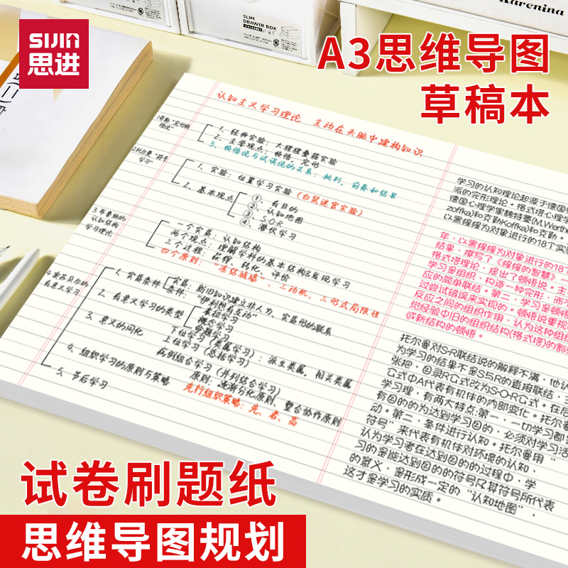 思维导图A3草稿纸可撕试卷刷题纸