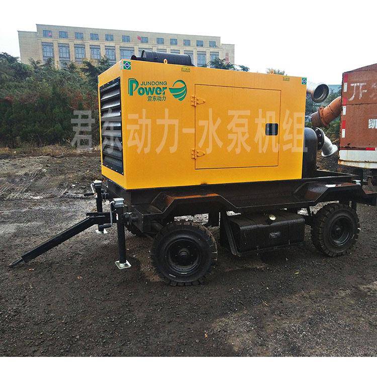 防汛排水柴油机水泵城市抽水拖车水泵8寸自吸无堵塞窨井排污泵
