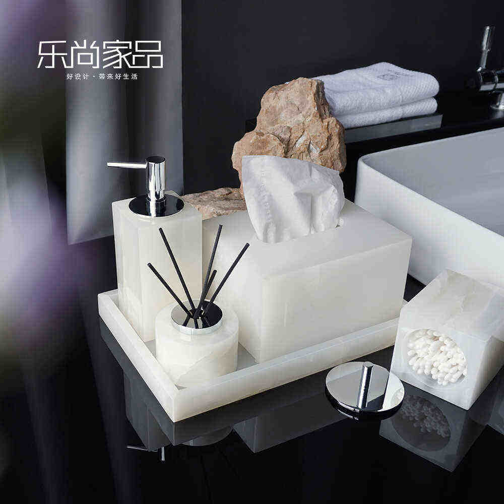 软装卫生间简约轻奢风白玉大理石卫浴洗漱套装浴室香薰托盘纸巾盒,家庭/个人清洁工具,浴室用品套件,淘宝优惠券,粉丝福利购,淘宝优惠卷