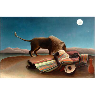 沉睡的吉普赛人 Henri Rousseau 亨利卢梭装饰画 客厅书房玄关