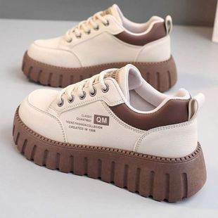 女款 女鞋 运动休闲轻便厚底松糕板鞋 2025新款 不累脚百搭配裙子 冬季