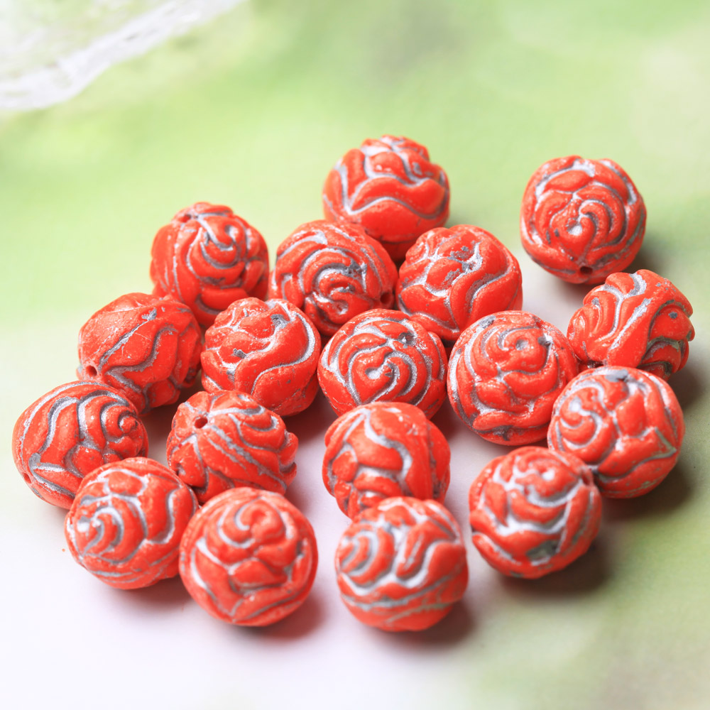 捷克珠玫瑰花琉璃散珠DIY手链