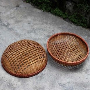 广西特色手工竹编制品晾晒竹筛子有孔竹编簸箕竹编筐沥水晒豆干