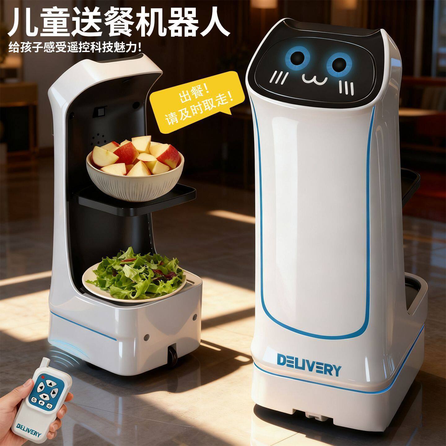 抖音儿童遥控机器人玩具送餐机器人男孩女孩感应自动智能电动玩具