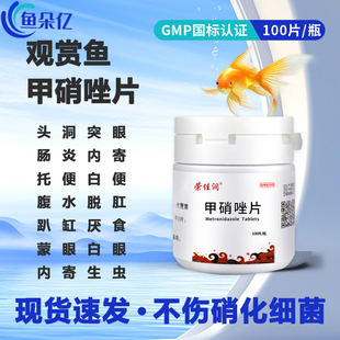 甲硝唑鱼药观赏鱼用内寄生虫药白点病肠炎头洞突眼蒙眼龟药消炎药
