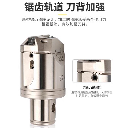 双刃粗镗刀RBH系列镗刀镗孔刀可调式镗头19-600加工中心锯齿款