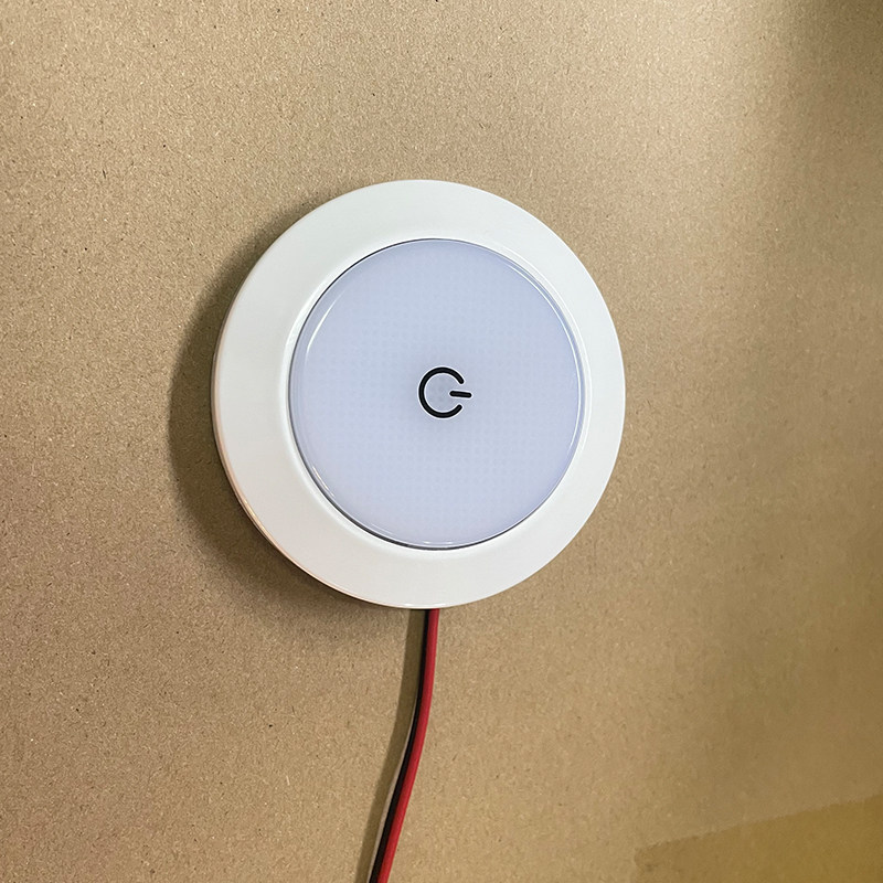 黑白色明装房车LED灯吸顶灯触控开关带调光照明灯24V低压灯货车灯图片