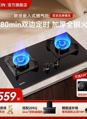 欧派(OPPEIN)燃气灶家用嵌入式定时双灶天然气液化灶台灶具煤气灶