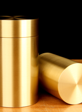 铜茶叶罐摆件 茶叶罐摆件便携式茶叶盒摆件 百福铜茶叶罐