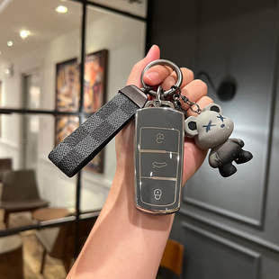 大众迈腾B7钥匙套老款CC一键启动专用汽车12/13/15/16款男女扣壳