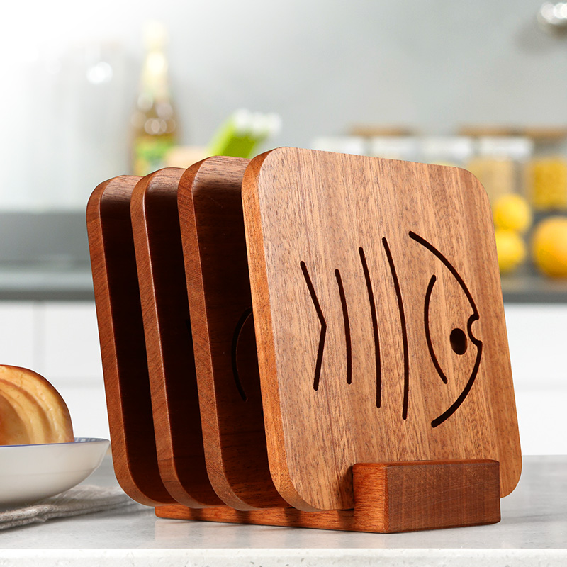 原森太实木餐垫隔热垫菜盘家用火锅餐桌杯碗垫菜垫子砂锅防烫木垫