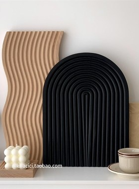 ins黑色木质托盘摆件香水首饰展示收纳盘高级感拍照道具客厅装饰