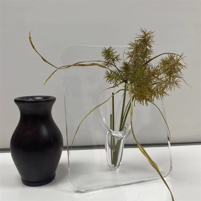 玻璃花插花瓶单支室干花插画鲜花