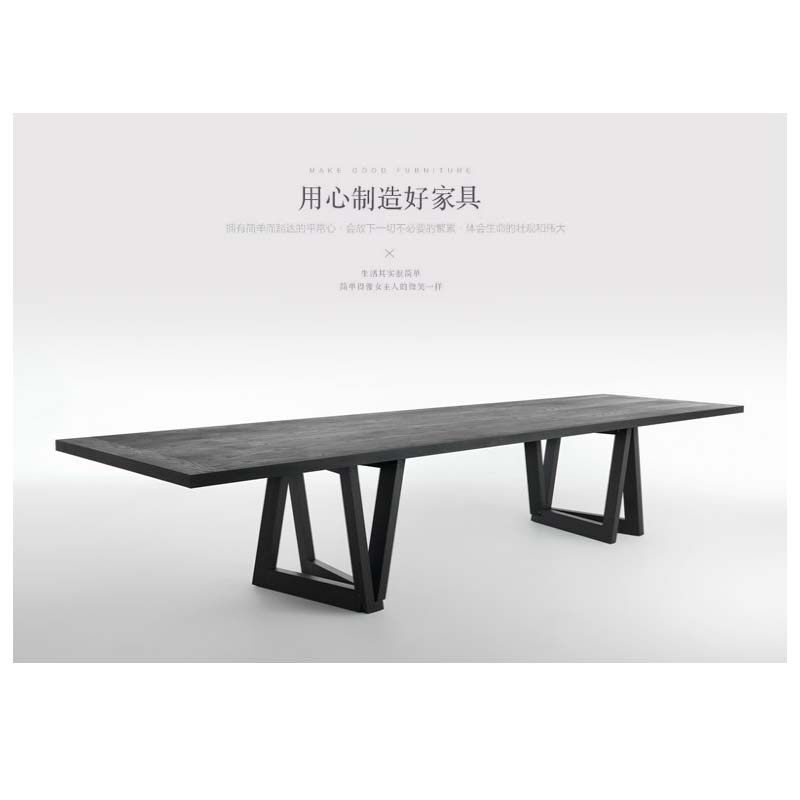 简约现代工业风复古桌大型洽谈桌会议桌长桌工作桌台