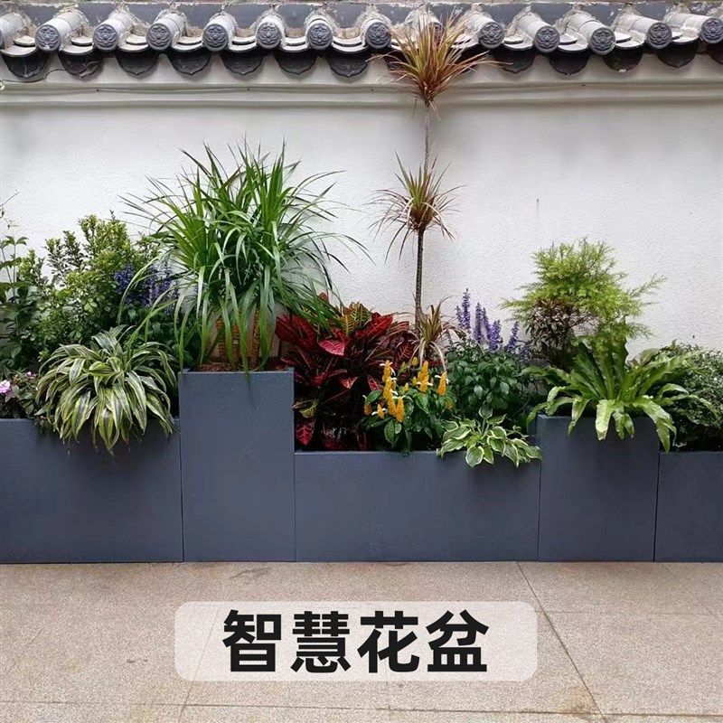 成品花槽绿化工程花箱组合盆器户外绿植租摆落地盆折叠