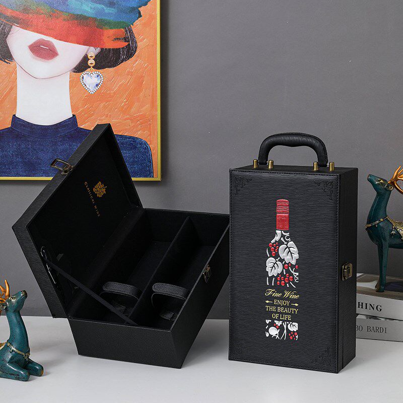 红酒盒双支葡萄酒品盒空盒酒瓶外包装盒定木盒只箱