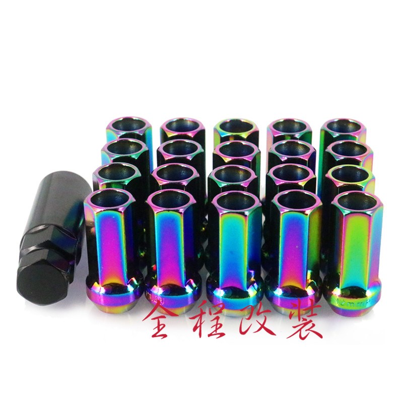 汽车外六角通用轮毂胎螺丝锐志朗动锻造钢加长螺母帽